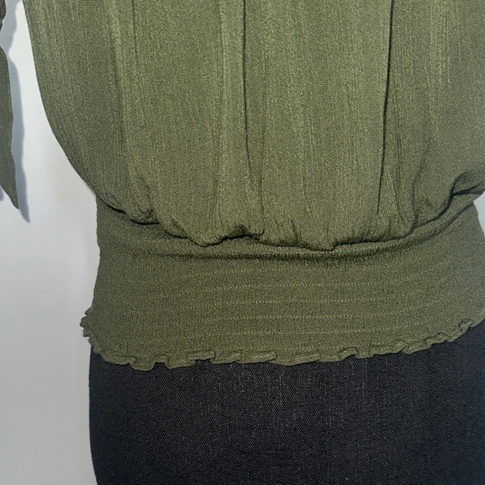 Express Olive Off-Shoulder Trendy Blouse - Picture 7 of 7
